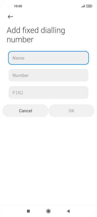 Press Name and key in the required name.