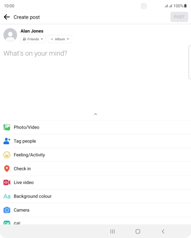 Press the text input field and key in the required text.
