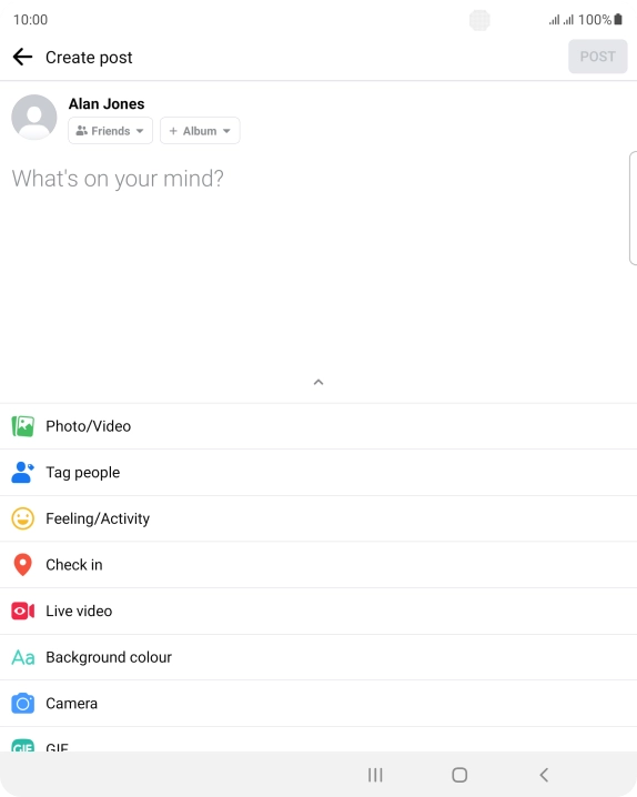 Press the text input field and key in the required text.