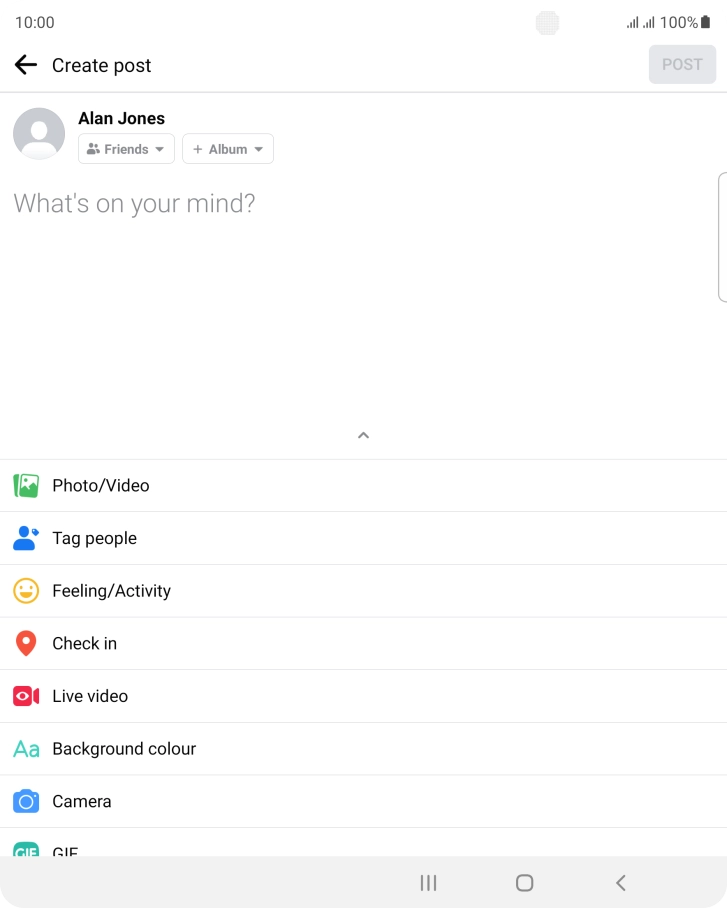 Press the text input field and key in the required text.