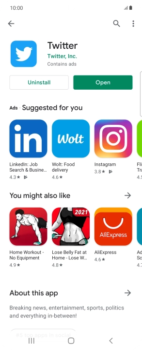 Press the Home key to return to the home screen.