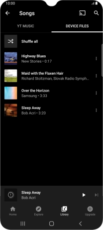 Press the required audio file.