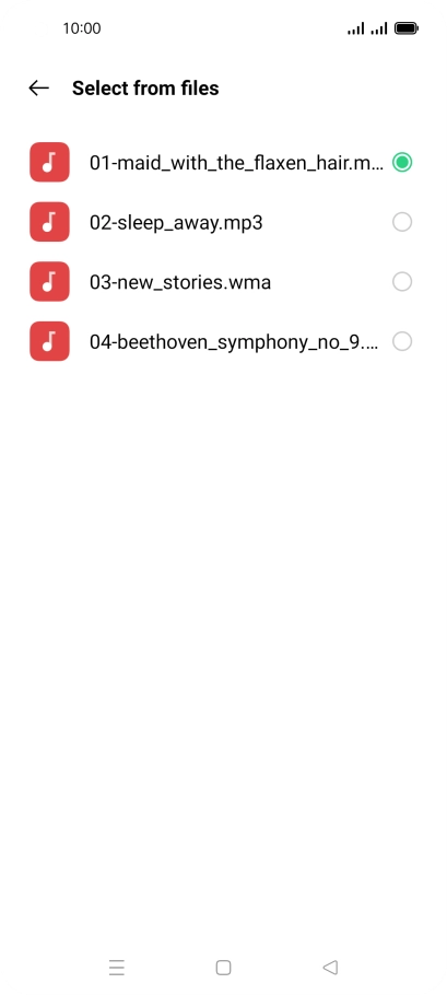 Once you've found a ring tone you like, press the Return key.