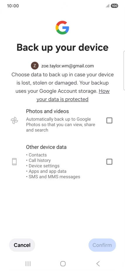 Press the fields next to the required data types to select them. Press the fields next to the required data types to select them.