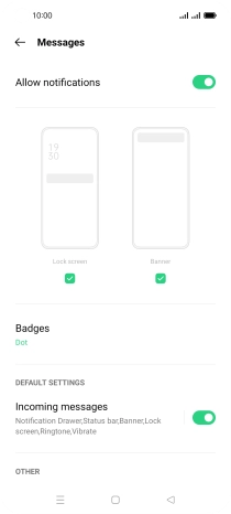 Press the indicator next to 