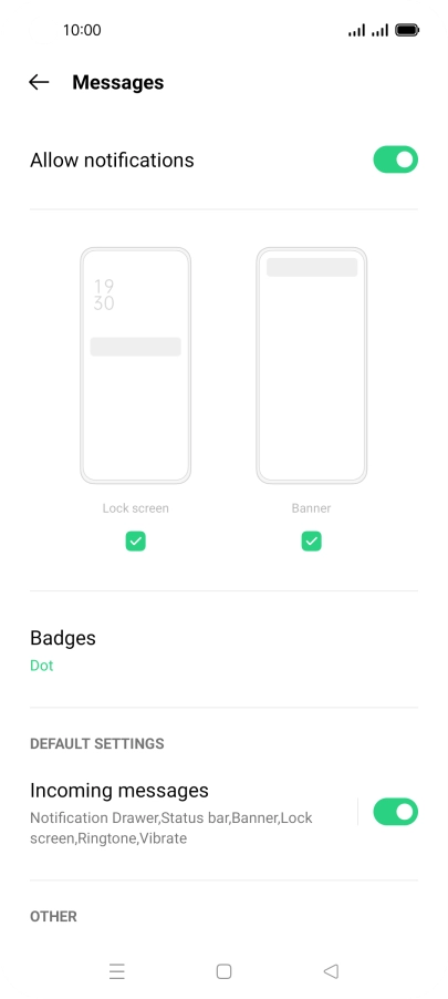 Press the indicator next to 