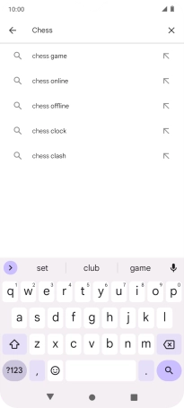 Key in the name or subject of the required app and press the search icon.