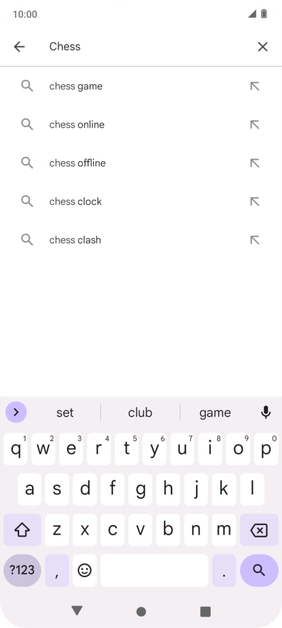 Key in the name or subject of the required app and press the search icon.