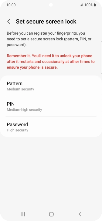Press the required phone lock code and follow the instructions on the screen to create an additional phone lock code.