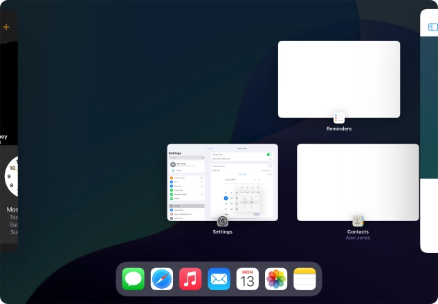 Press the required application.