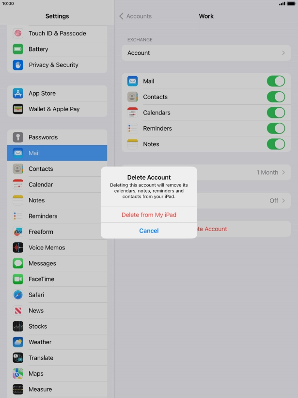 Press Delete from My iPad.