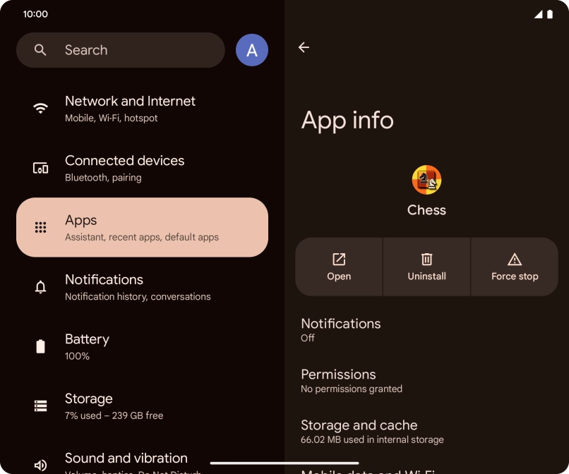 Press Storage and cache. Press Storage and cache.