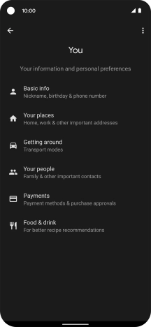 Press Basic info and follow the instructions on the screen to select phone owner settings.