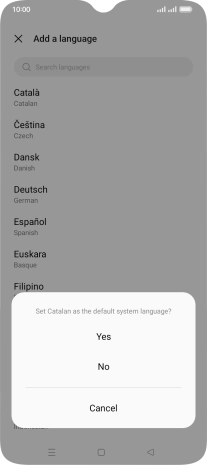 To select the new language as the default phone language, press Yes.