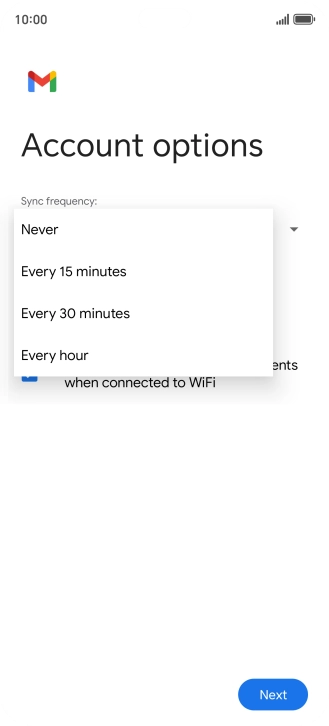 Press the required setting.