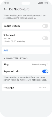 Press the indicator next to 
