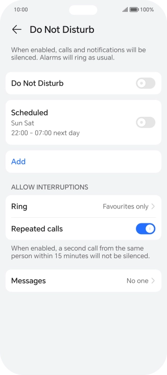Press the indicator next to 