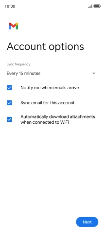 If this screen is displayed, you email account has been recognised and set up automatically. Follow the instructions on the screen to key in more information and finish setting up your email account.