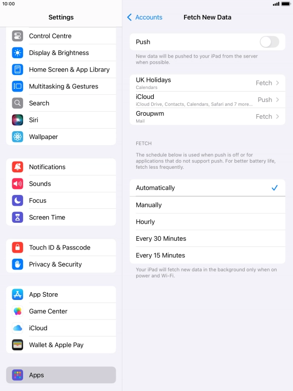 If you turn off the function, press the required setting.