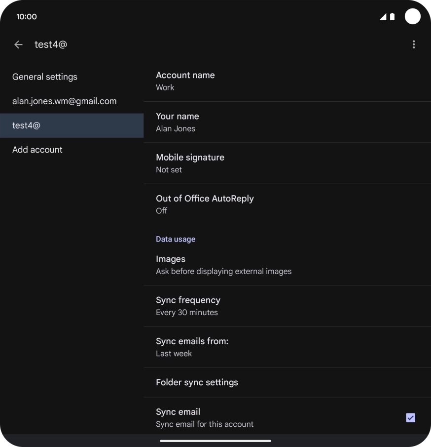 Press Account name and key in the required name.