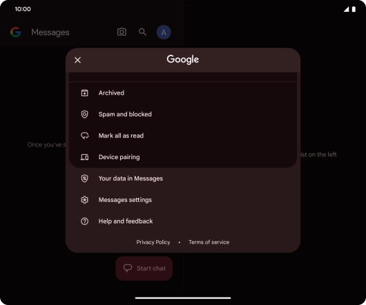 Press Messages settings.