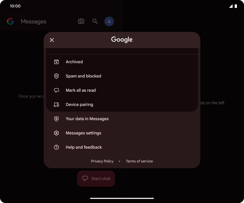 Press Messages settings.