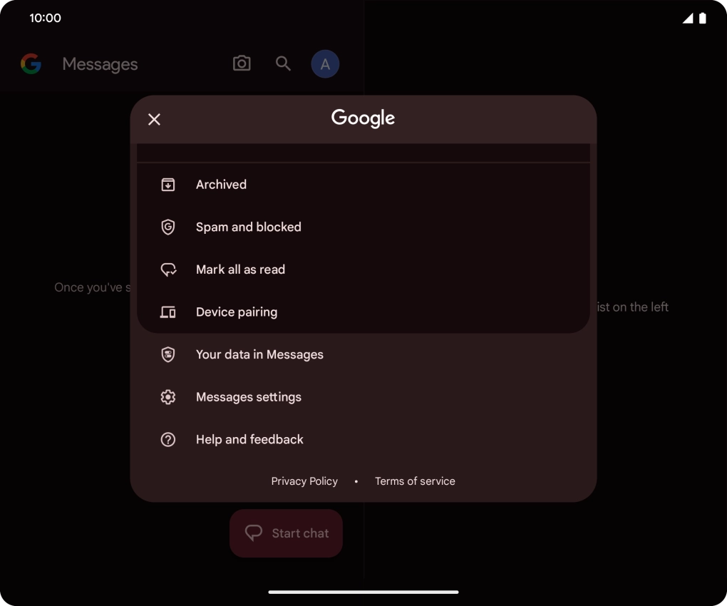 Press Messages settings.
