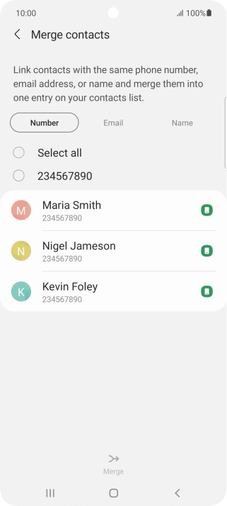 Press the field next to the required number.