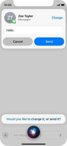 If an application is open on your phone, such as a Messages, you can also use the functions available here, e.g.: REPLY [text].