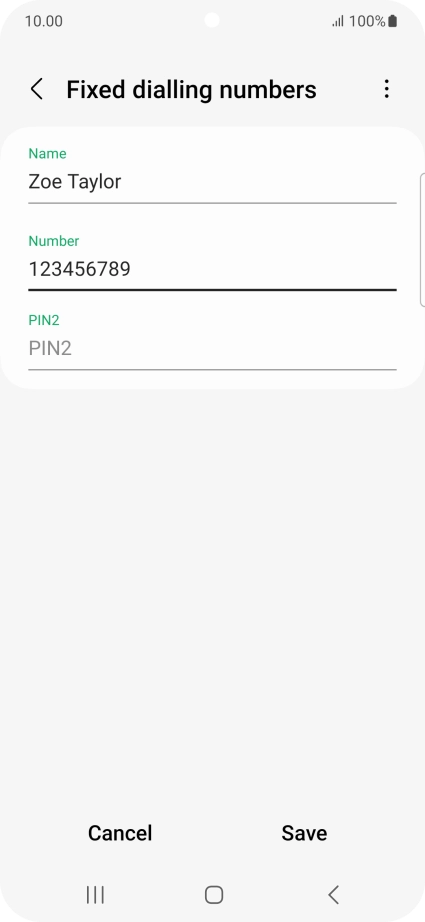 Press PIN2 and key in your PIN2. The default PIN2 is 1111.