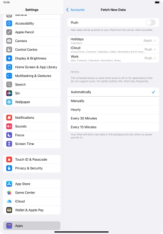 If you turn off the function, press the required setting.