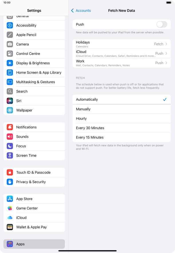 If you turn off the function, press the required setting.