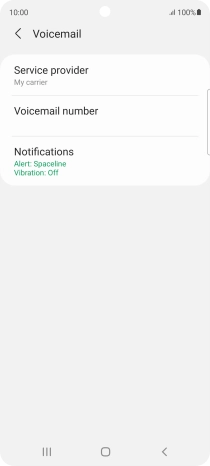 Press Voicemail number.