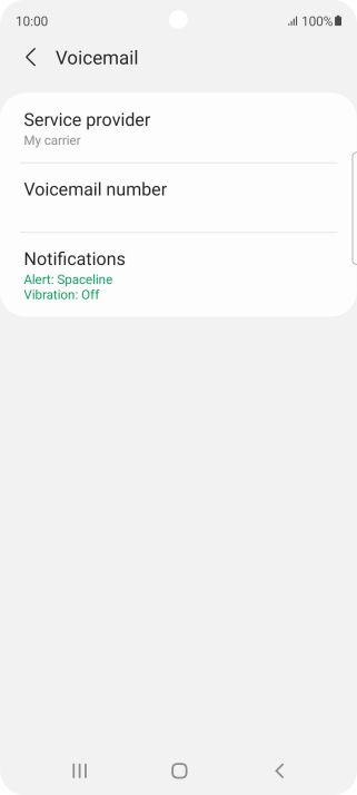 Press Voicemail number.