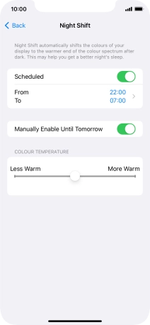 Press and drag the indicator below 