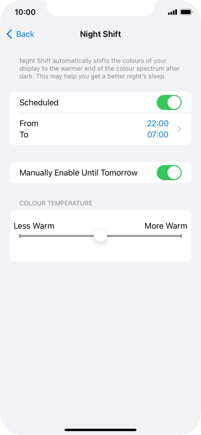 Press and drag the indicator below 