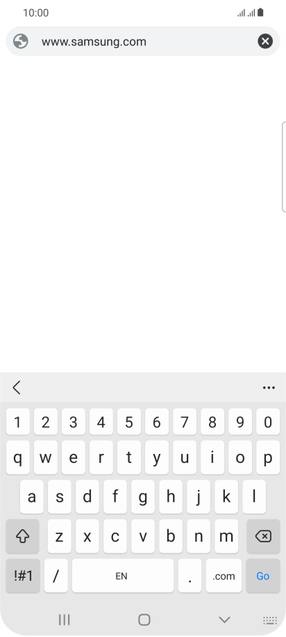Key in the address of the required web page and press Go.