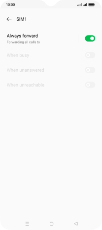 Press the indicator next to the required divert type.