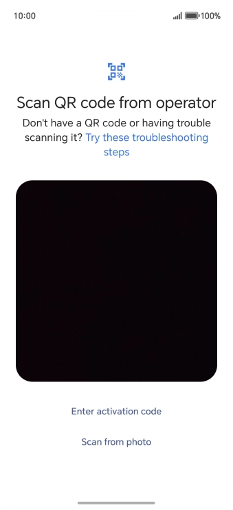 Place the QR code you've received inside the phone camera frame to scan the code.