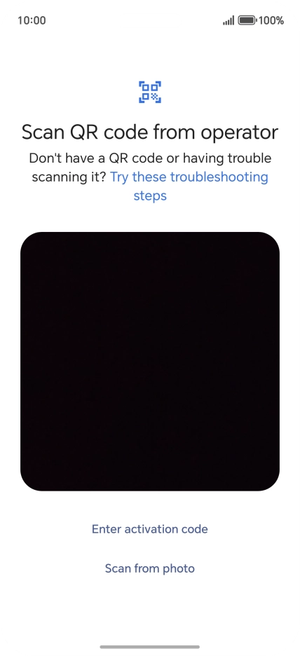 Place the QR code you've received inside the phone camera frame to scan the code.