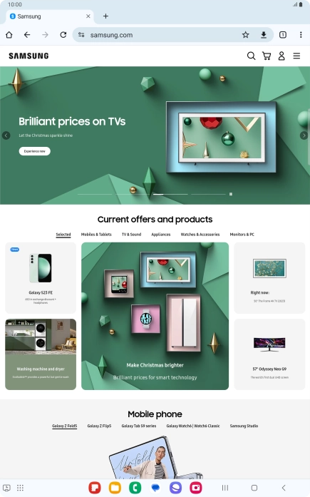 Press the menu icon.
