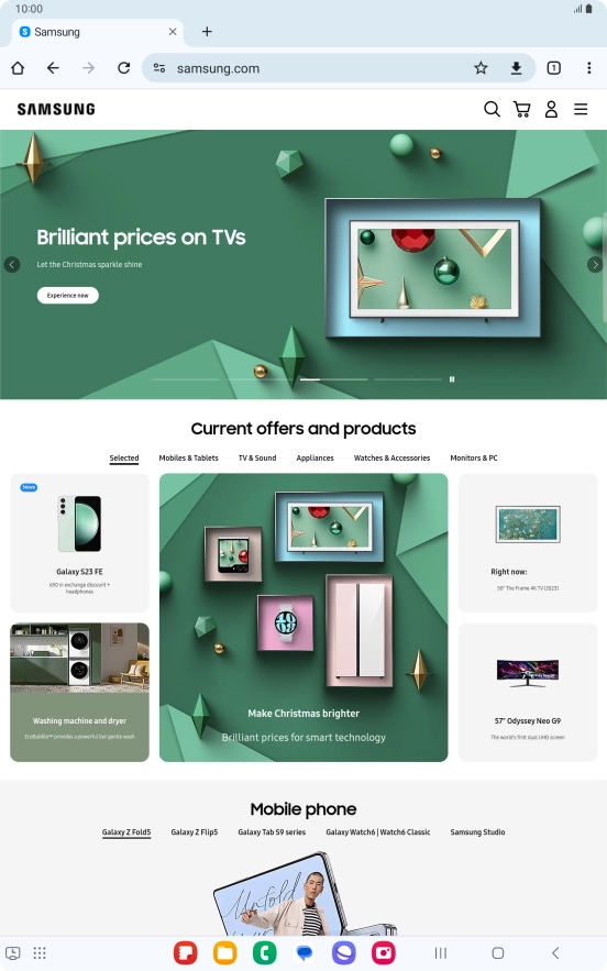Press the menu icon.