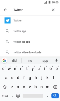 Key in Twitter and press the search icon. Key in Twitter and press the search icon.