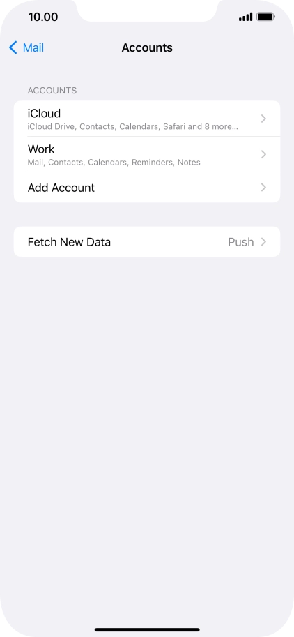 Press the required email account.