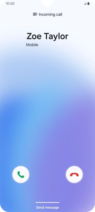 Press and drag the accept call icon right.