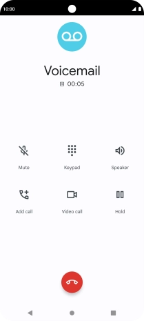 Press the end call icon. Press the end call icon.