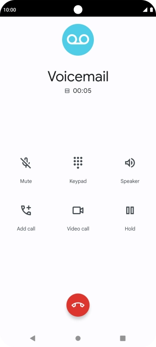 Press the end call icon. Press the end call icon.