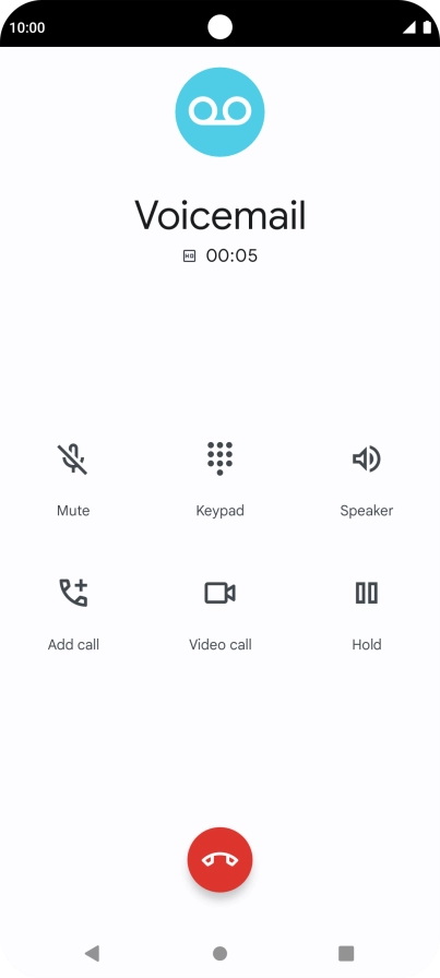 Press the end call icon. Press the end call icon.