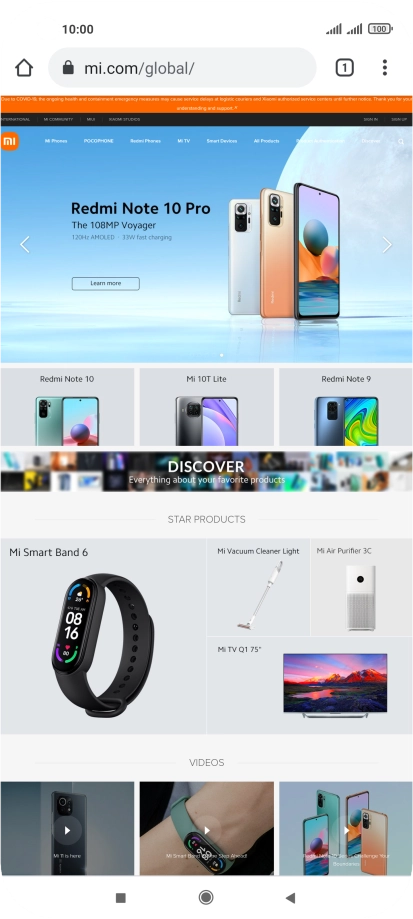 Press the address bar.