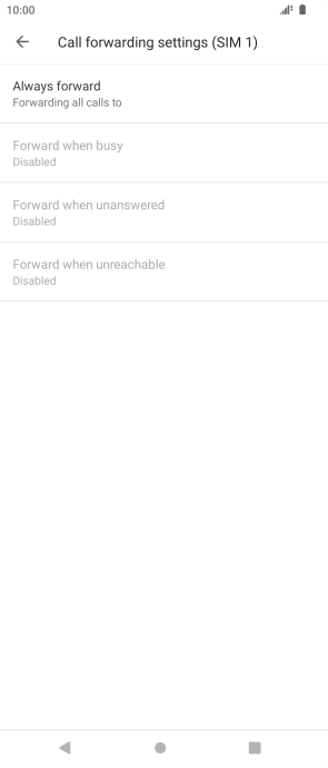 Press the required divert type.